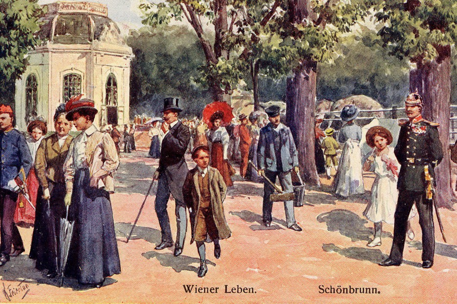 Der neue Wiener Thiergarten Ledeli Zoo K&K Österreich Tiere Holzstich E 9360 